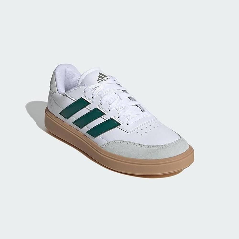 Adidas Men's Size 13 COURTBLOCK, White/Collegiate Green/Wonder Silver, IF6505